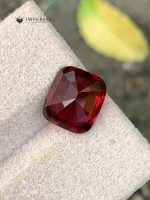 3.50 Carat Natural Rhodolite Garnet Cushion Cut VS1 Tanzania - Back View 1