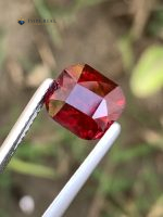 3.50 Carat Natural Rhodolite Garnet Cushion Cut VS1 Tanzania - Front View 2