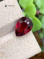 4.05 Carat Natural Rhodolite Garnet Pear Shape VS1 Tanzania - Front View 3