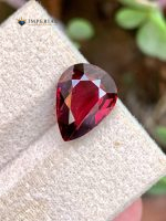 4.10 Carat Natural Rhodolite Garnet Pear Shape VVS2 Tanzania - Front View 2