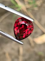4.15 Carat Natural Rhodolite Garnet Pear Shape VS1 Tanzania - Front View 5