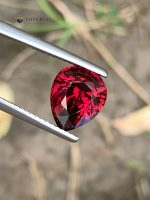 4.15 Carat Natural Rhodolite Garnet Pear Shape VS1 Tanzania - Front View 6