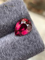 4.20 Carat Natural Rhodolite Garnet Pear Shape VS1 Tanzania - Front View 3