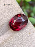 4.36 Carats Certified Natural Rhodolite Garnet Tanzania - Front View 1