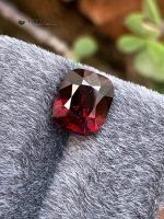 4.50 Carat Natural Almandine Garnet Cushion Cut Tanzania - Front View 3