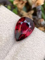 4.62 Carats Certified Natural Rhodolite Garnet Pear Tanzania - Main View