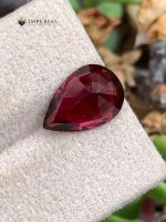 4.62 Carats Certified Natural Rhodolite Garnet Pear Tanzania - Back View 2