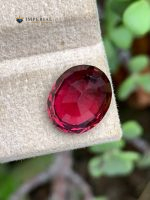 4.88 Carat Certified Natural Rhodolite Garnet Oval Tanzania - Back View 2