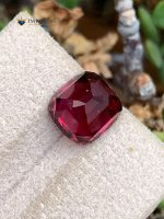 5.07 ct Certified Natural Rhodolite Garnet Cushion Tanzania - Back View 2