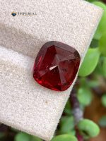 5.44 ct Certified Natural Malaya Garnet Cushion Cut Tanzania - Back View 2