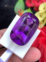 63.80 Carats Natural Amethyst Cushion Cut VVS1 From Brazil - Front View